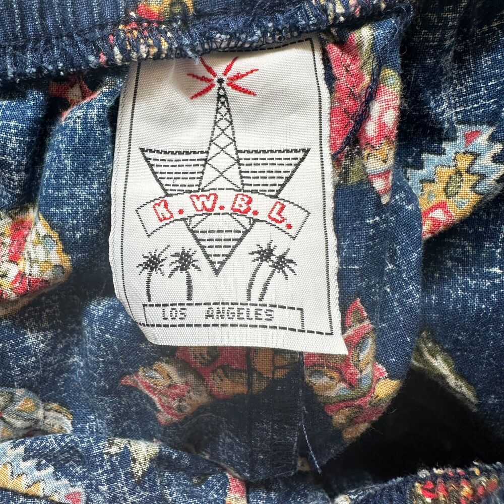 Vintage KWBL Los Angeles Navy Southwestern Cowgirl Tiered Maxi Skirt - Women L - Picture 4 of 5